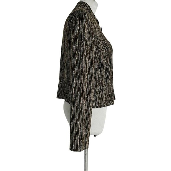 Alex Evenings 14  Top Blouse  Zip Up Blazer Sparkly Glitter Evening Holidays - Picture 3 of 6